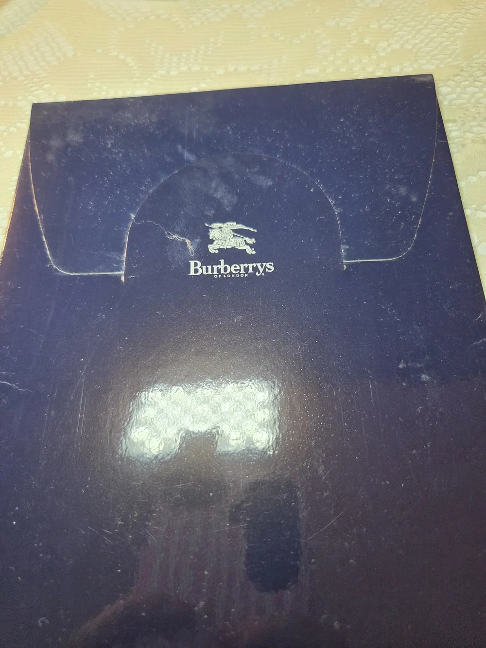 Burberrys Navy Blue Gift Box with White Logo
